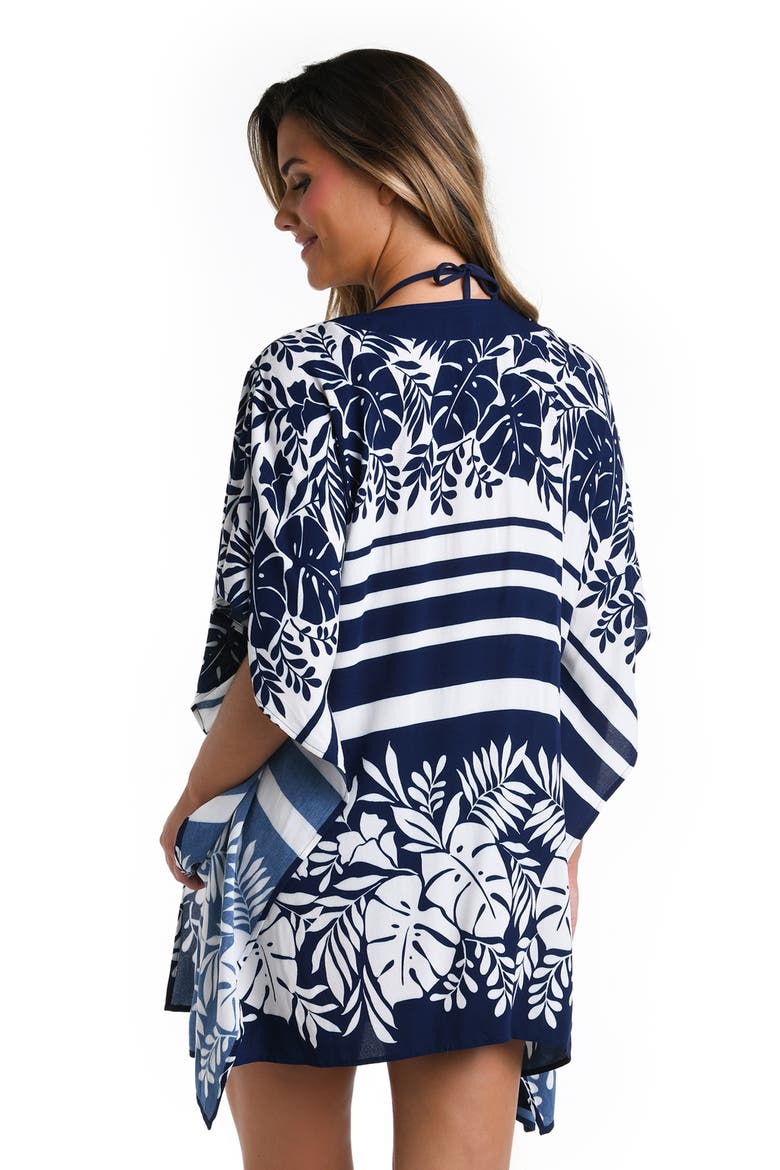 Lace-Up Cover-Up Caftan, Alternate, color, INDIGO