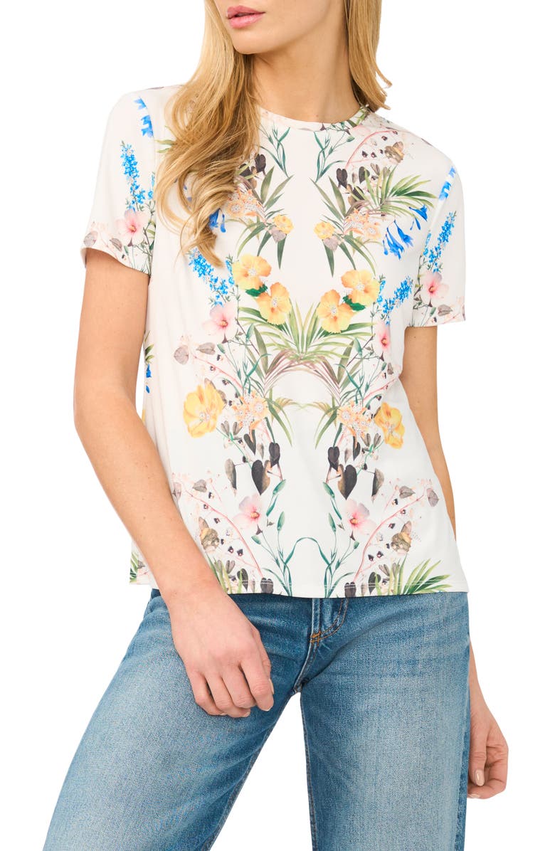 Ted Baker Floral Graphic T-Shirt, Main, color, Ultra White