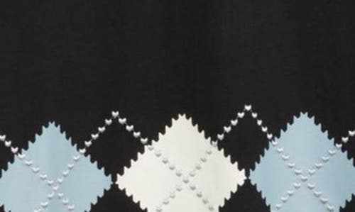 Hugo Boss Crew-neck T-shirt In Cotton With Argyle Pattern In Black