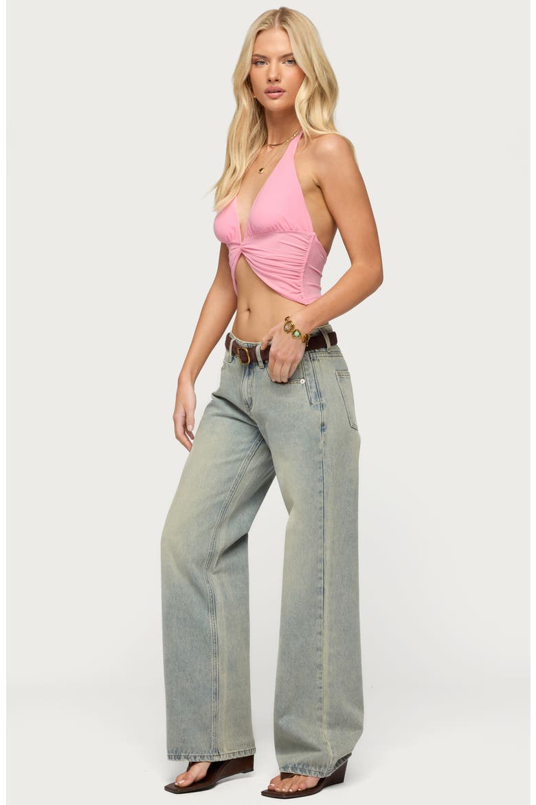 Alani Twister Crop Halter Top, Alternate, color, PINK
