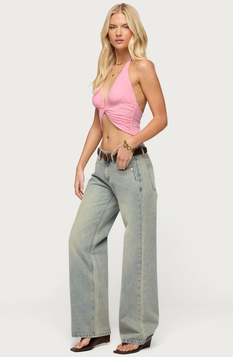 EDIKTED Alani Twister Crop Halter Top, Alternate, color,