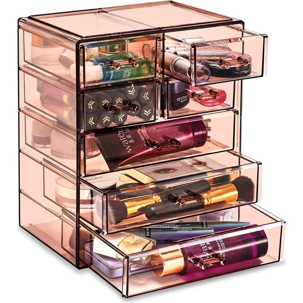 Sorbus 7-drawer Makeup And Jewelry Storage Case In Brown