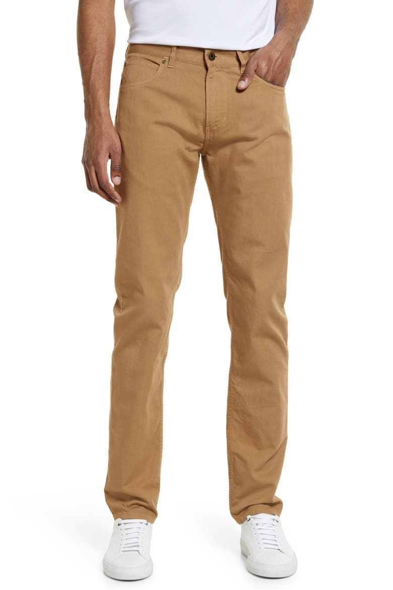 Cotton & Linen Blend Pants, Main, color, DARK TAN