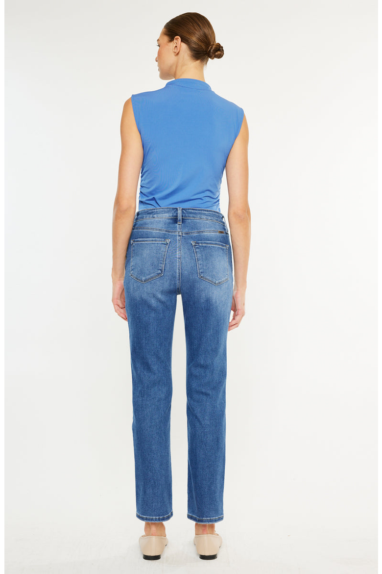 Adaline Essentials High Rise Slim Straight Jeans, Alternate, color, Medium Wash