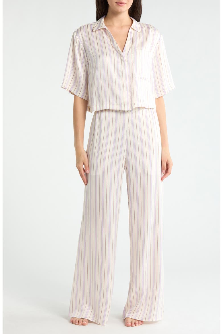 Washable High Waist Silk Pajamas, Main, color, WISTERIA STRIPE