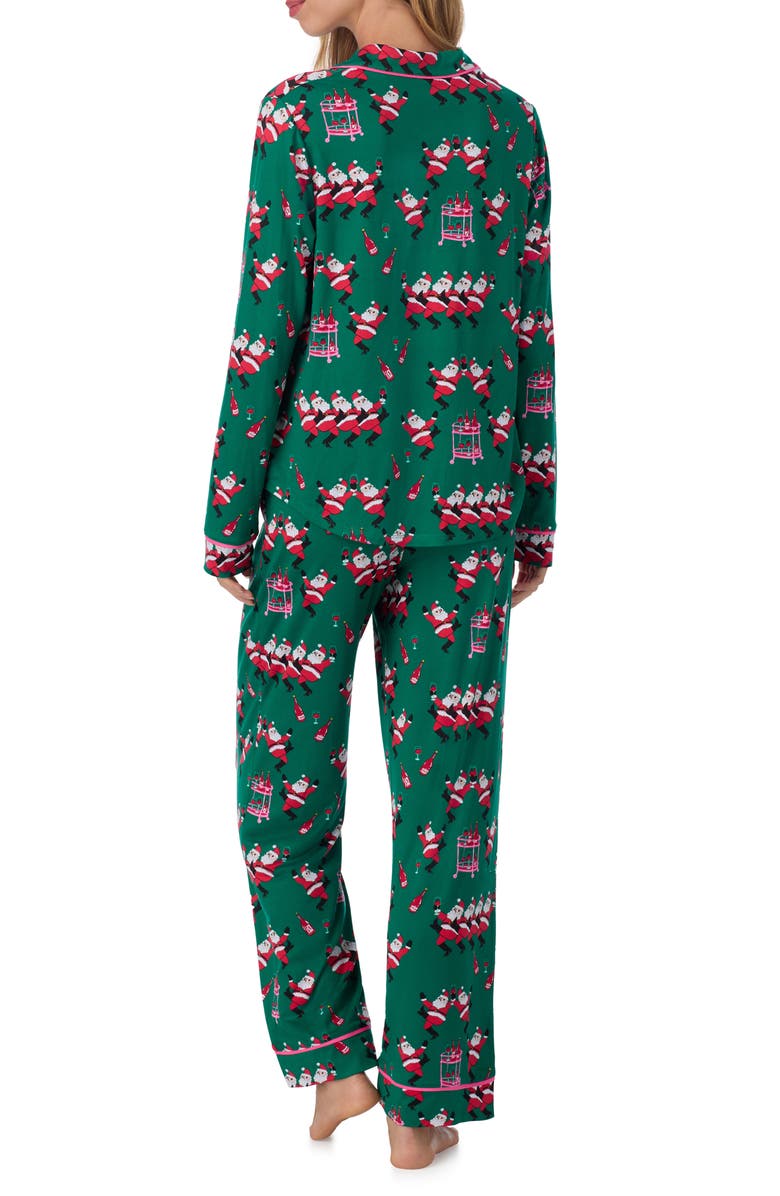 Room Service Pjs Long Sleeve Print Pajamas, Alternate, color, Green/ Novel