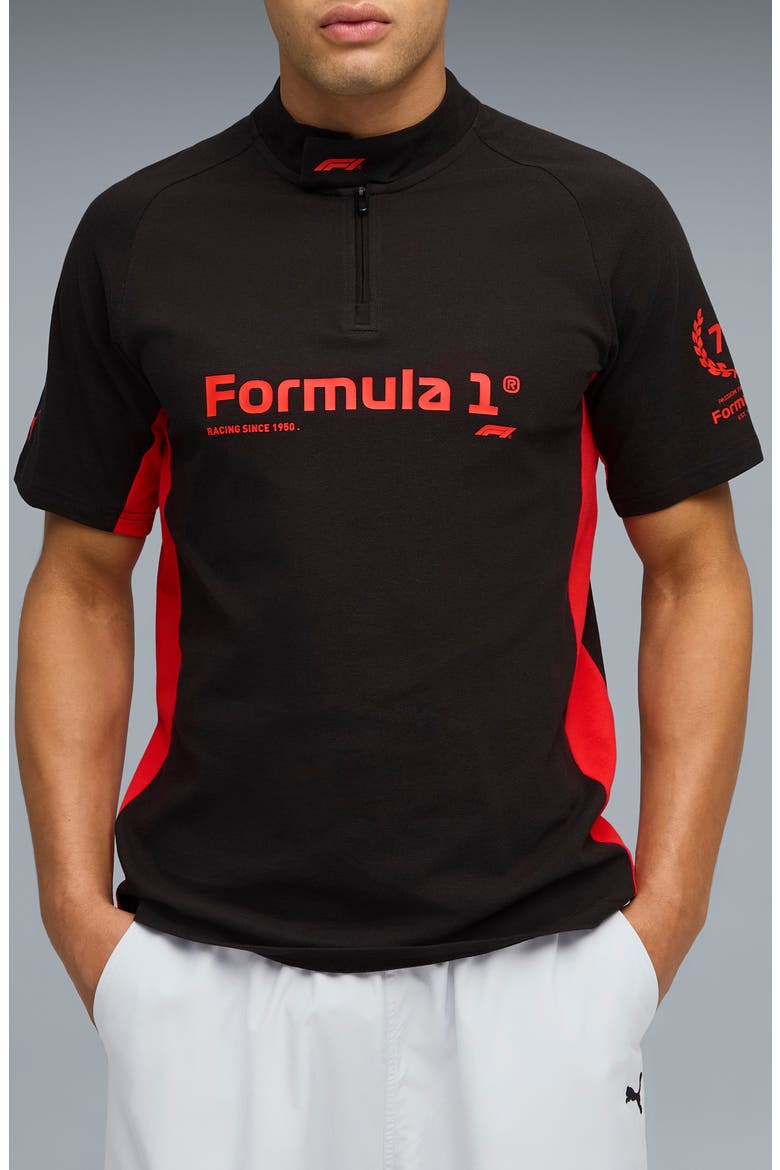 Regular Fit Formula 1® 75 Years Graphic Polo, Main, color, PUMA BLACK