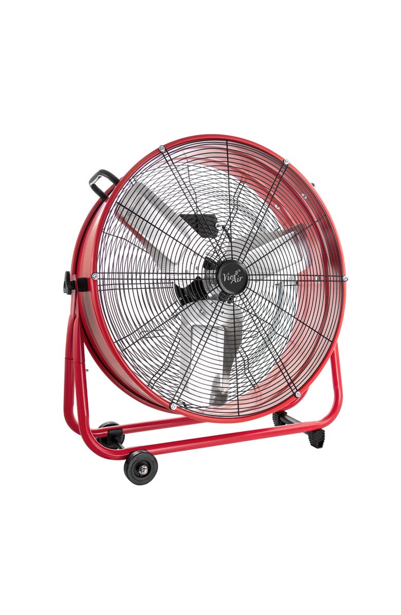 Vie Air 24 Inch Commercial Floor Drum Fan, Main, color, Red
