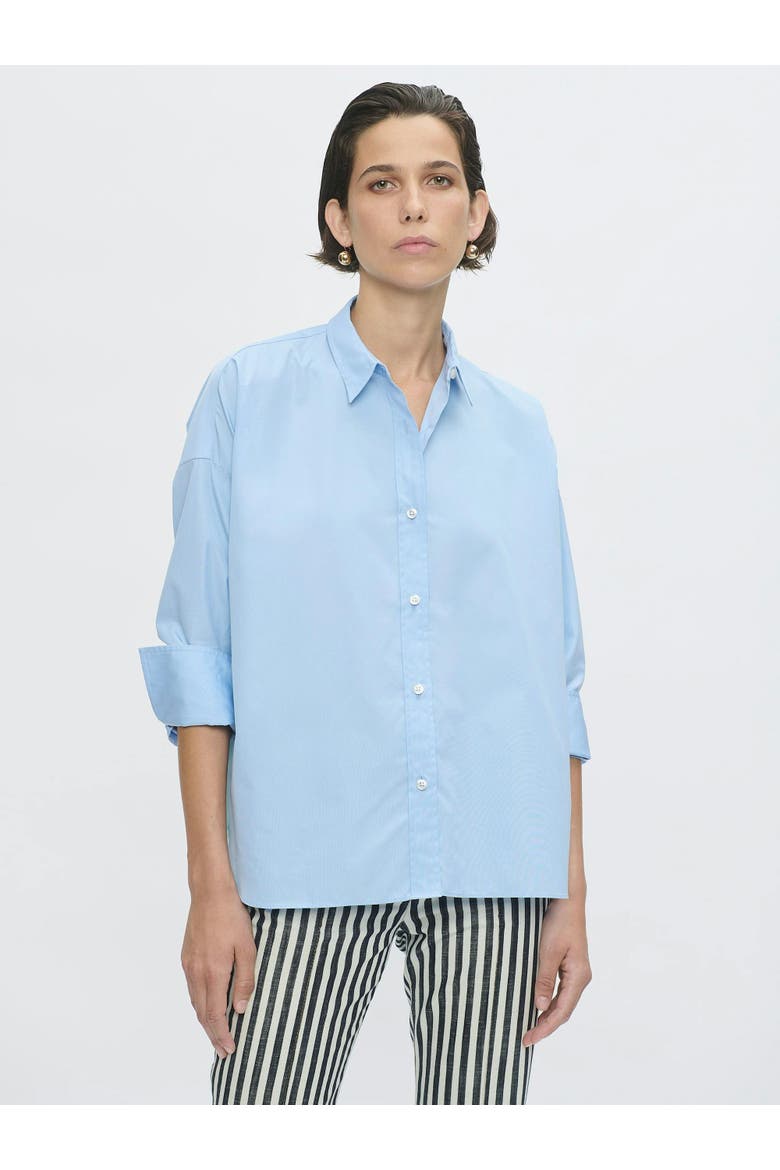 Sirene Rome Print Scarf-back Shirt, Alternate, color, Blue
