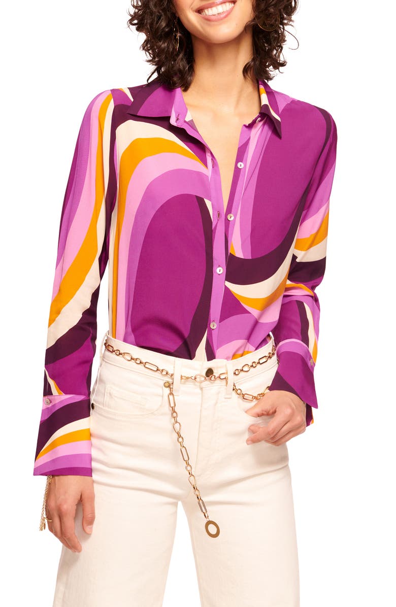 Ramy Brook Louella Print Button-Up Shirt, Main, color, 