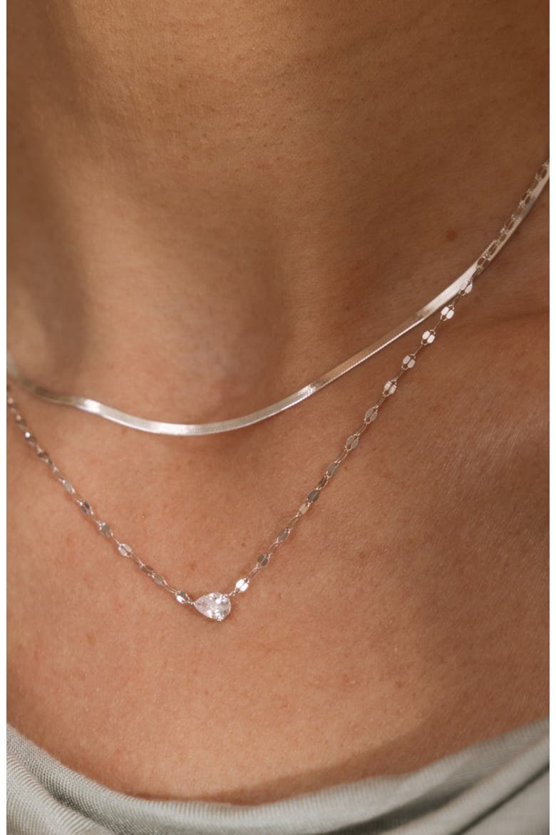 Dew Drop Solitaire Necklace, Alternate, color, Gold Vermeil