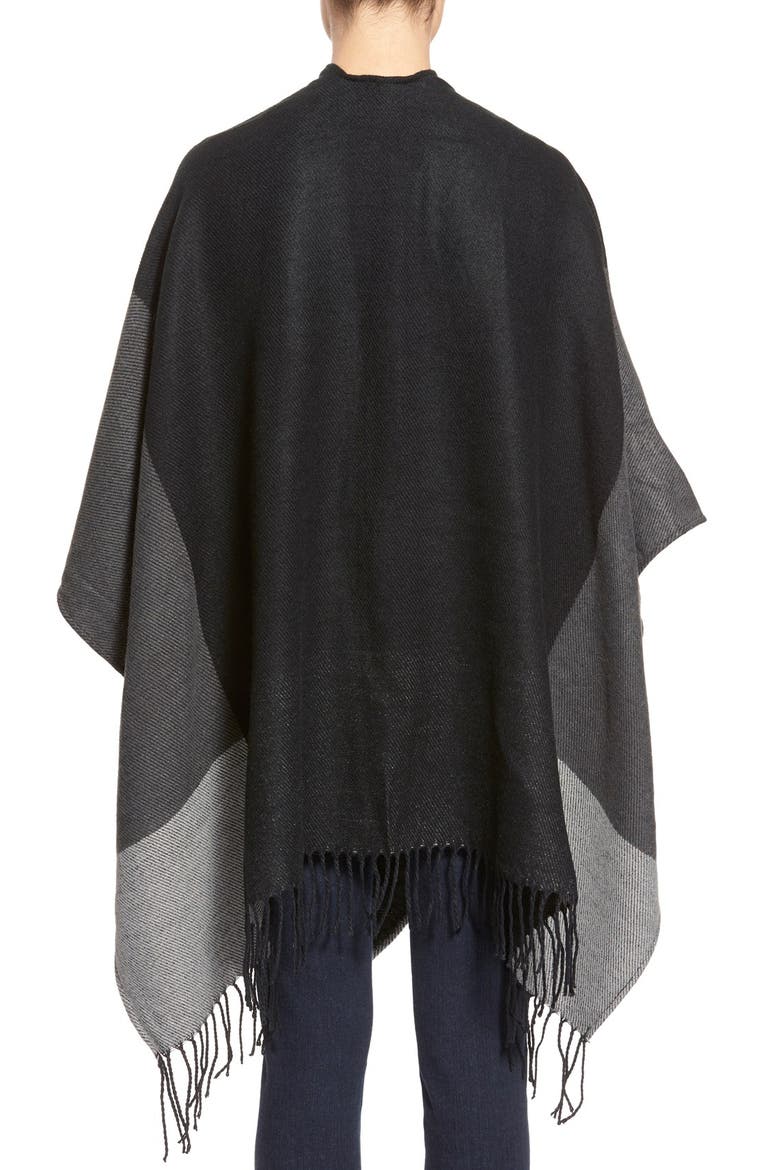 Colorblock Reversible Cape, Alternate, color, BLACK