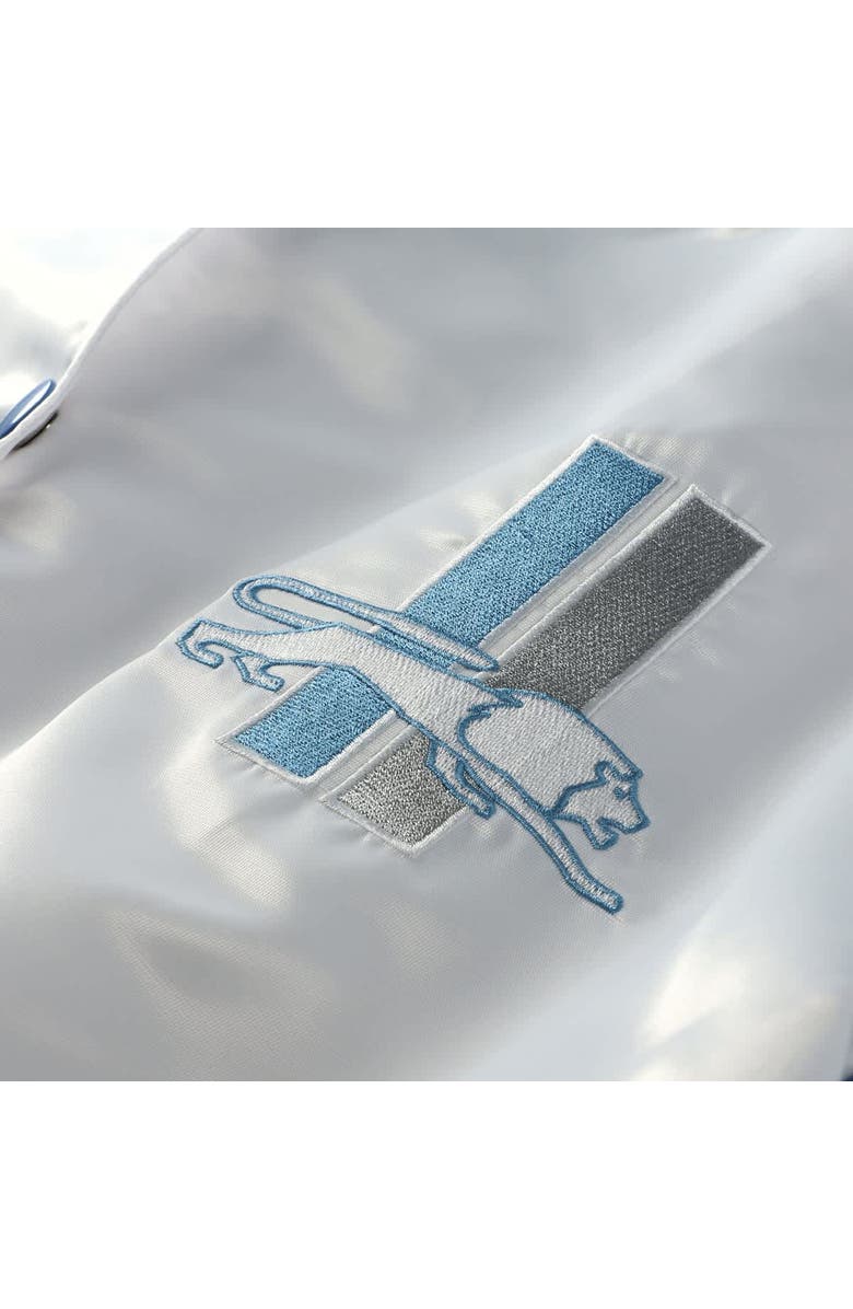 Mitchell & Ness Women's Mitchell & Ness White Detroit Lions Throwback Plus Size Full-Snap Satin Jacket, Alternate, color, White