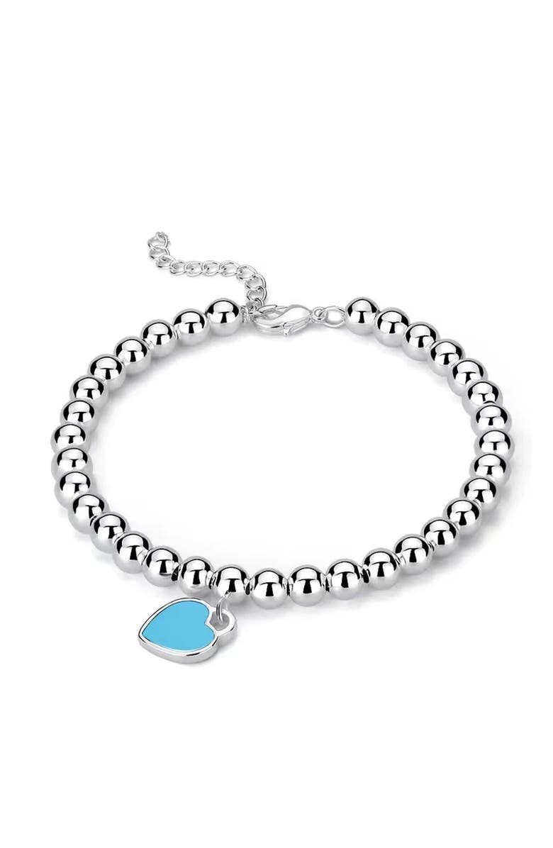 Donatello Gian Beaded Heart Charm Bracelet, Main, color, 