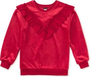 Tea Collection Velour Ruffle Tunic Top