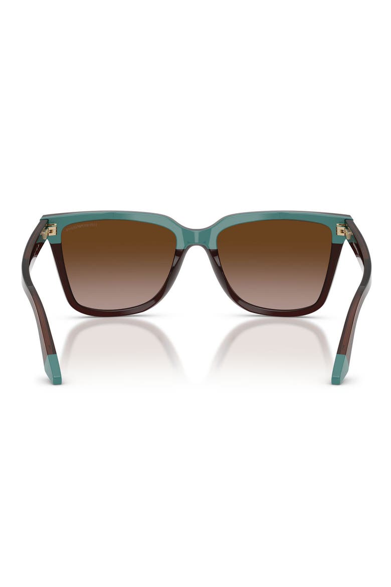 55mm Irregular Sunglasses, Alternate, color, SHINY TRANSPARENT BROWN/ TEAL