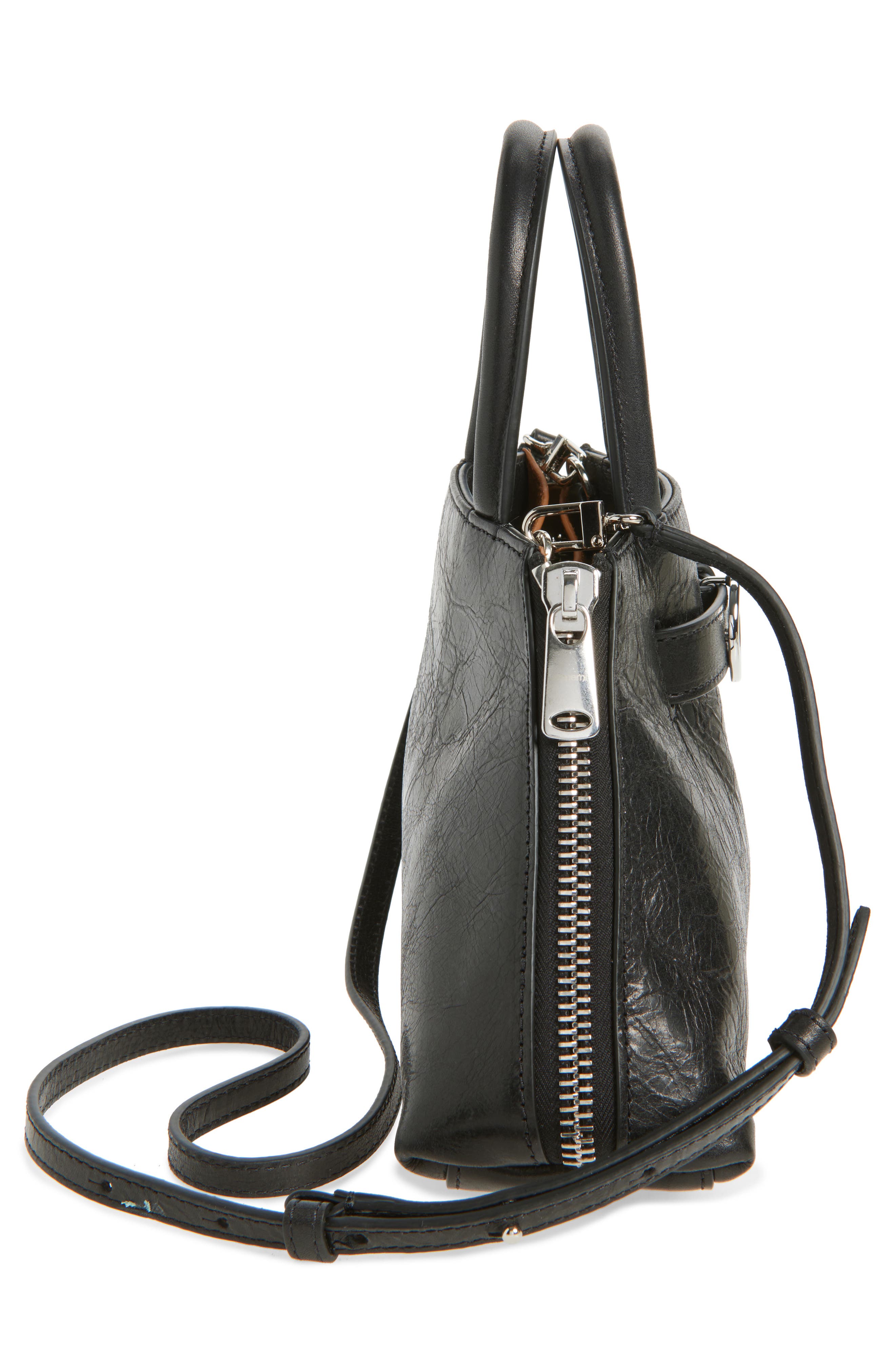 Coperni Mini Data Leather Top Handle Bag, Alternate, color, Blk Black