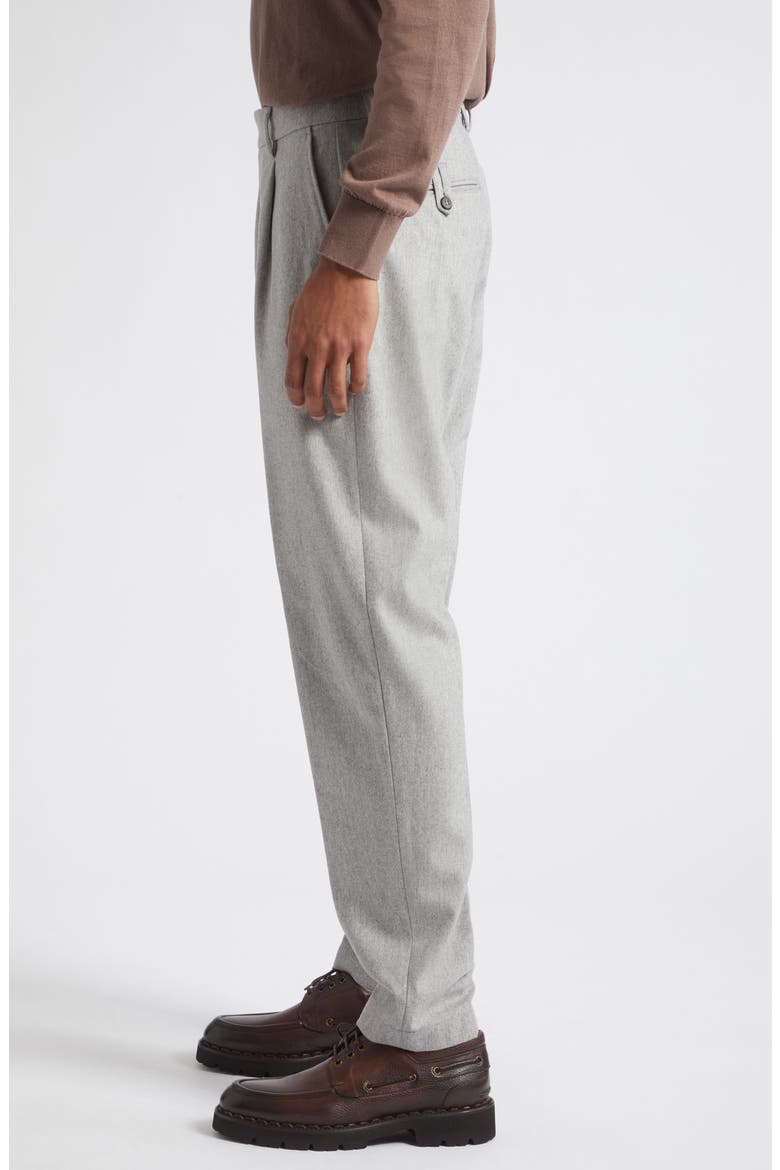 Relaxed Fit Pleated Wool & Cashmere Trousers, Alternate, color, 13 LT MELANGE GRAY