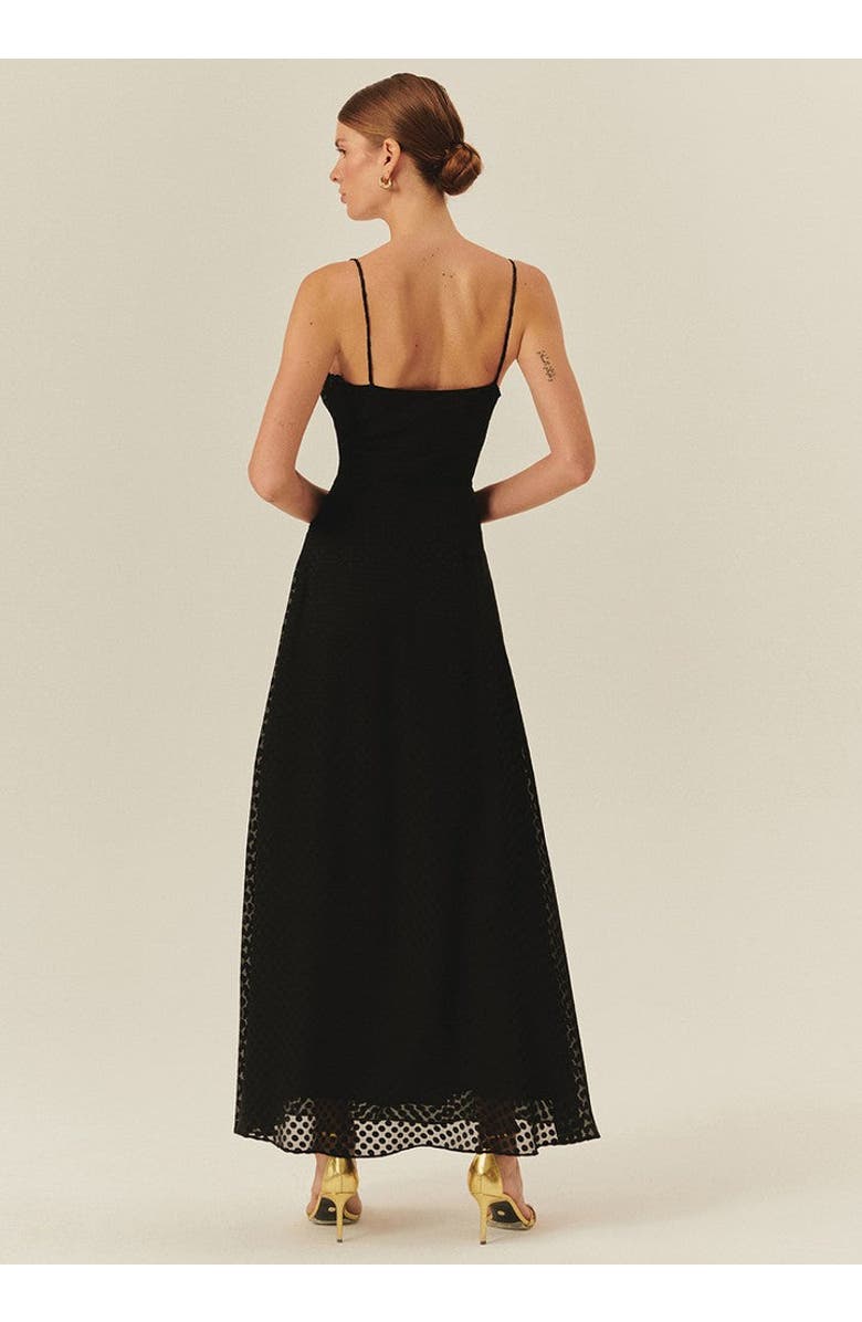 Exquise Emely Sleeveless Polka Dot Maxi Dress, Alternate, color, Black