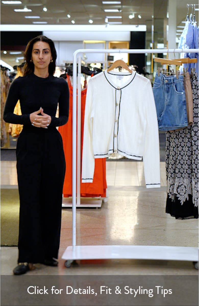 Contrast Detail Cotton Cardigan, sales video thumbnail