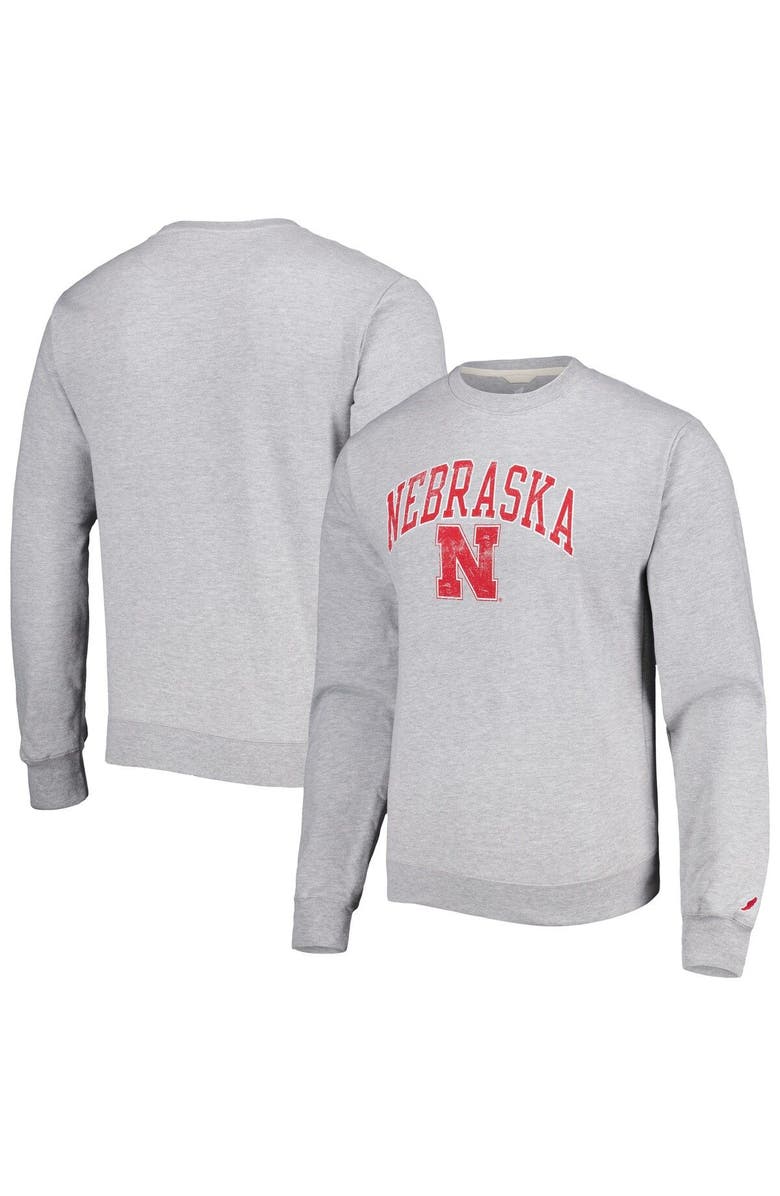 LEAGUE COLLEGIATE WEAR Men's League Collegiate Wear Gray Nebraska Huskers 1965 Arch Essential Lightweight Pullover Sweatshirt, Main, color, Gray