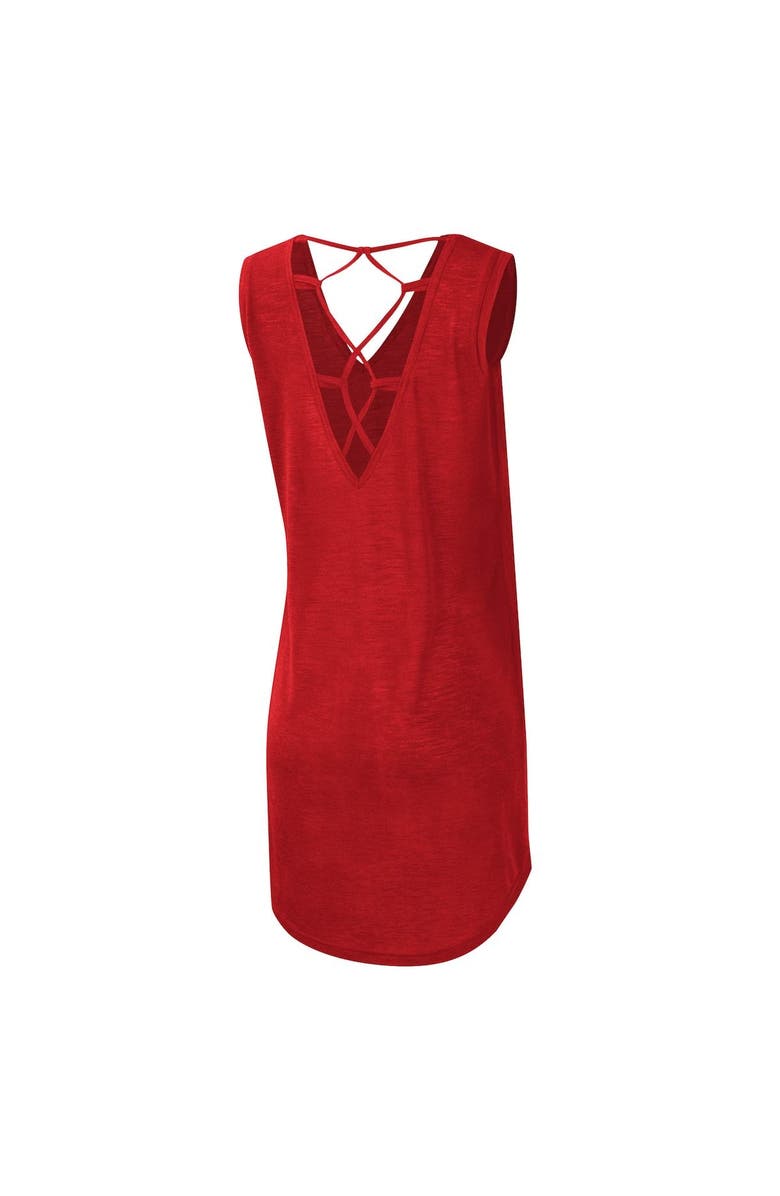 G-III 4HER BY CARL BANKS Women's G-III 4Her by Carl Banks Red Los Angeles Angels Game Time Slub Beach V-Neck Cover-Up Dress, Alternate, color, 