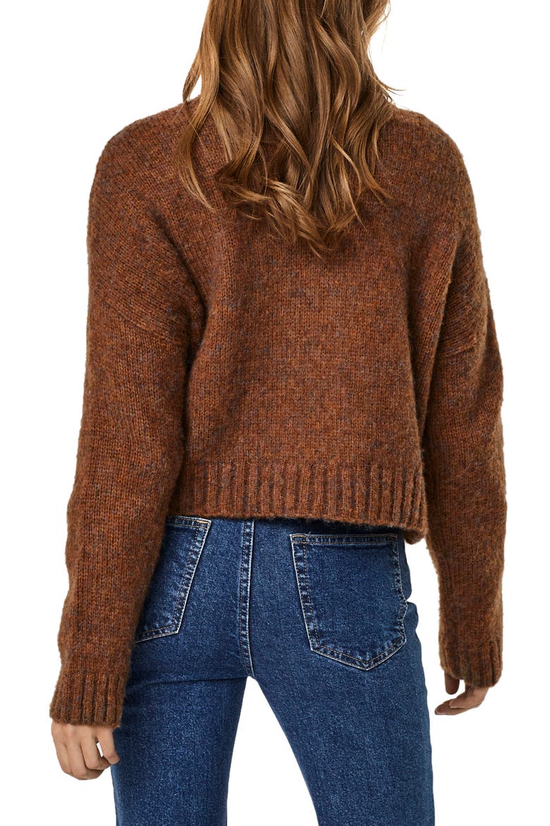 V-Neck Crop Cardigan, Alternate, color, EMPERADOR