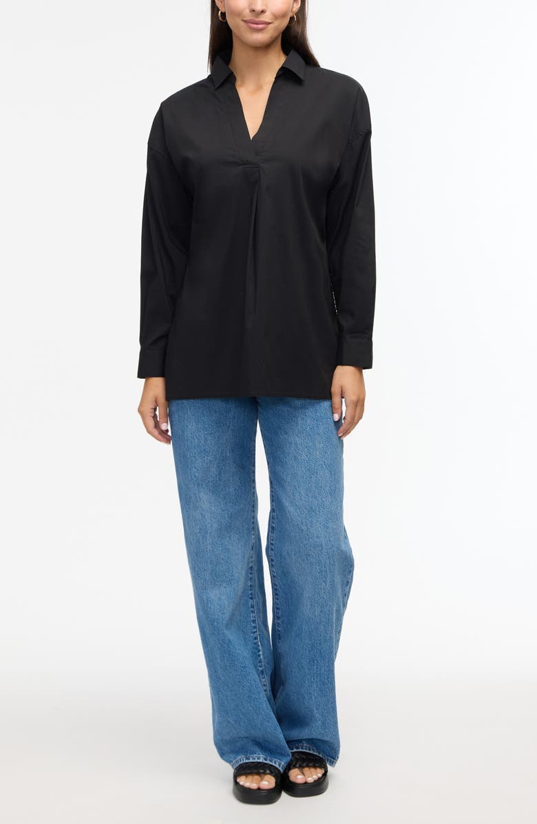 Ellen Tracy Lace Back Long Sleeve Poplin Shirt, Alternate, color, 