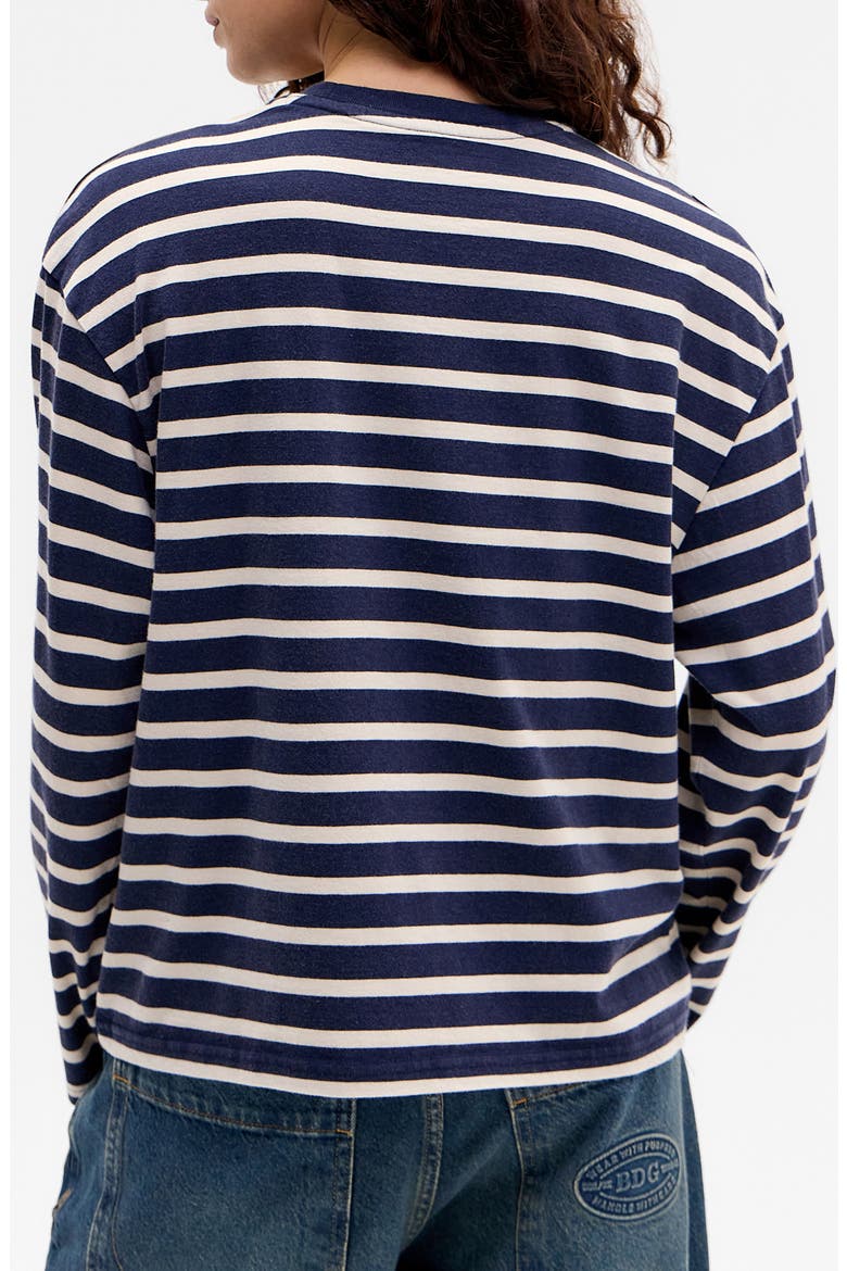 Kai Stripe Long Sleeve Cotton Dad T-Shirt, Alternate, color, BLUE STRIPE