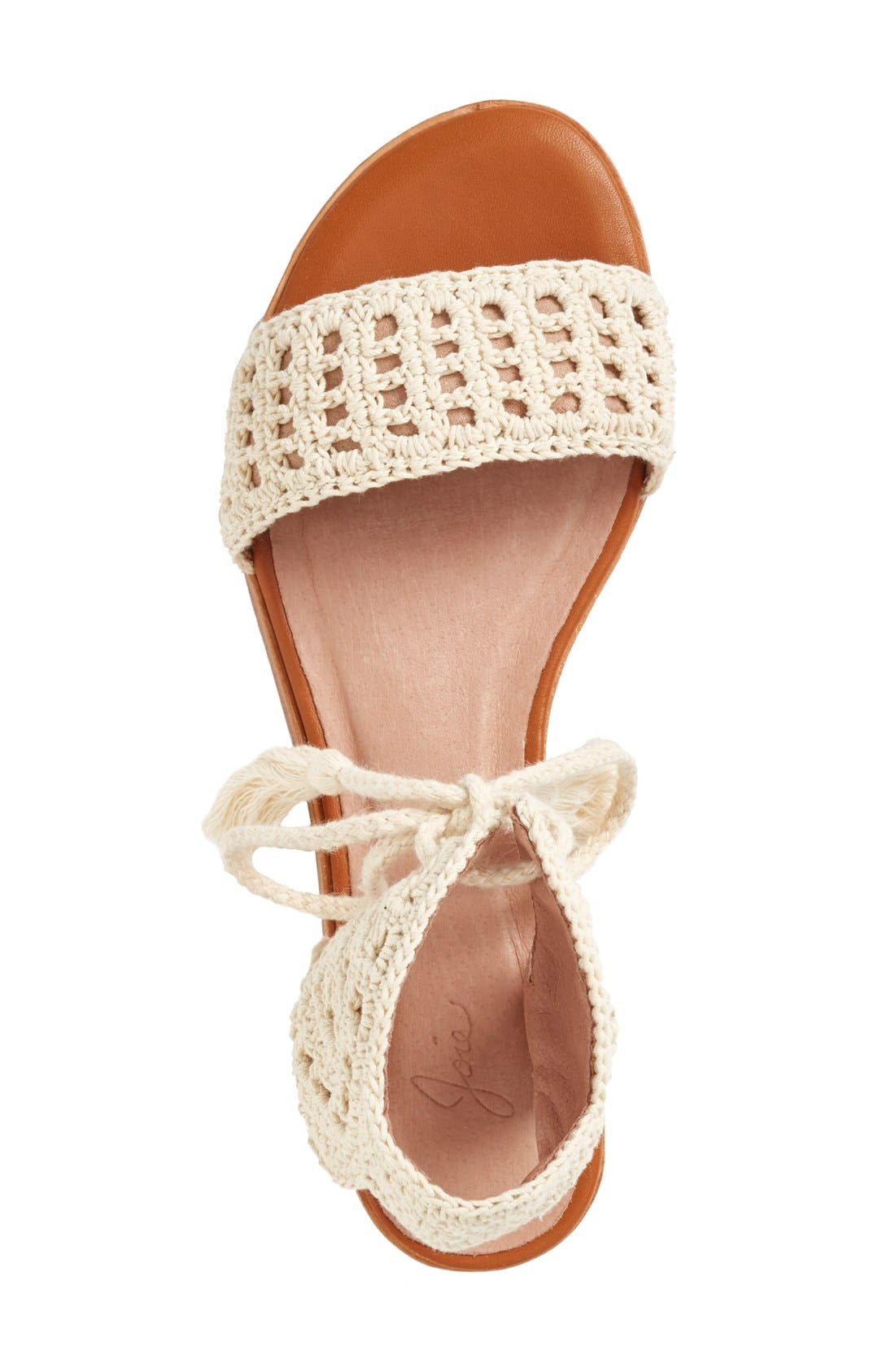 'Jolee' Sandal, Alternate, color, NATURAL COTTON CROCHET