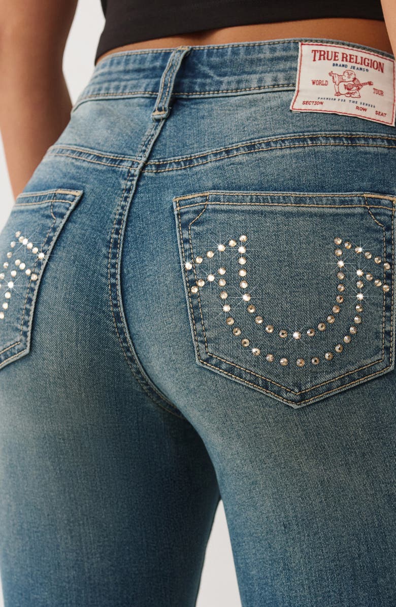 True Religion Jennie Crystal Embellished Skinny Jeans, Alternate, color, Light Autumn Walk Wash