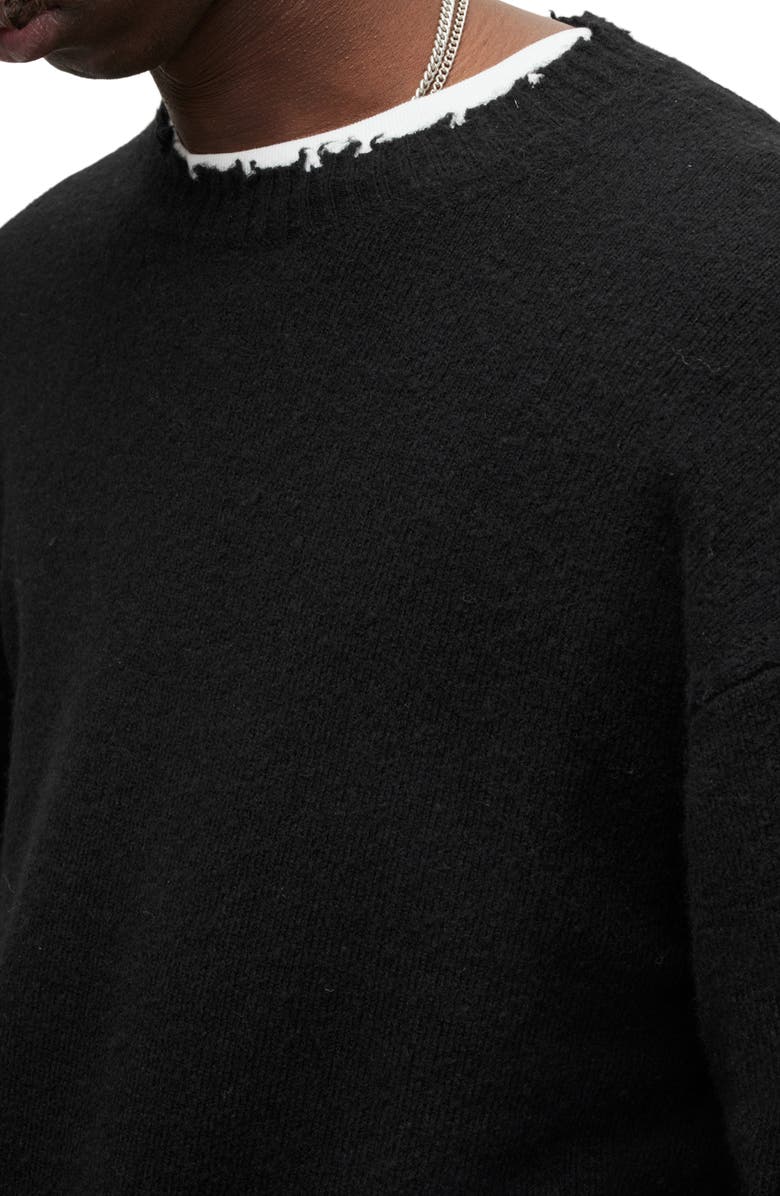 AllSaints Luka Destoyed Crewneck Sweater, Alternate, color,