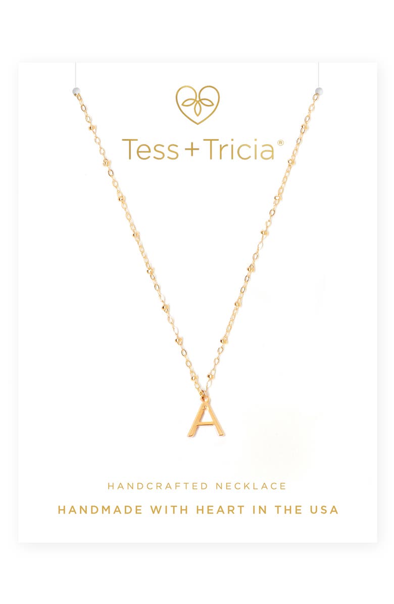 Tess + Tricia Initial Pendant Necklace, Alternate, color, 