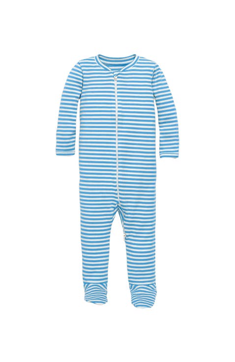 Baby Organic Zip Footie In Stripe