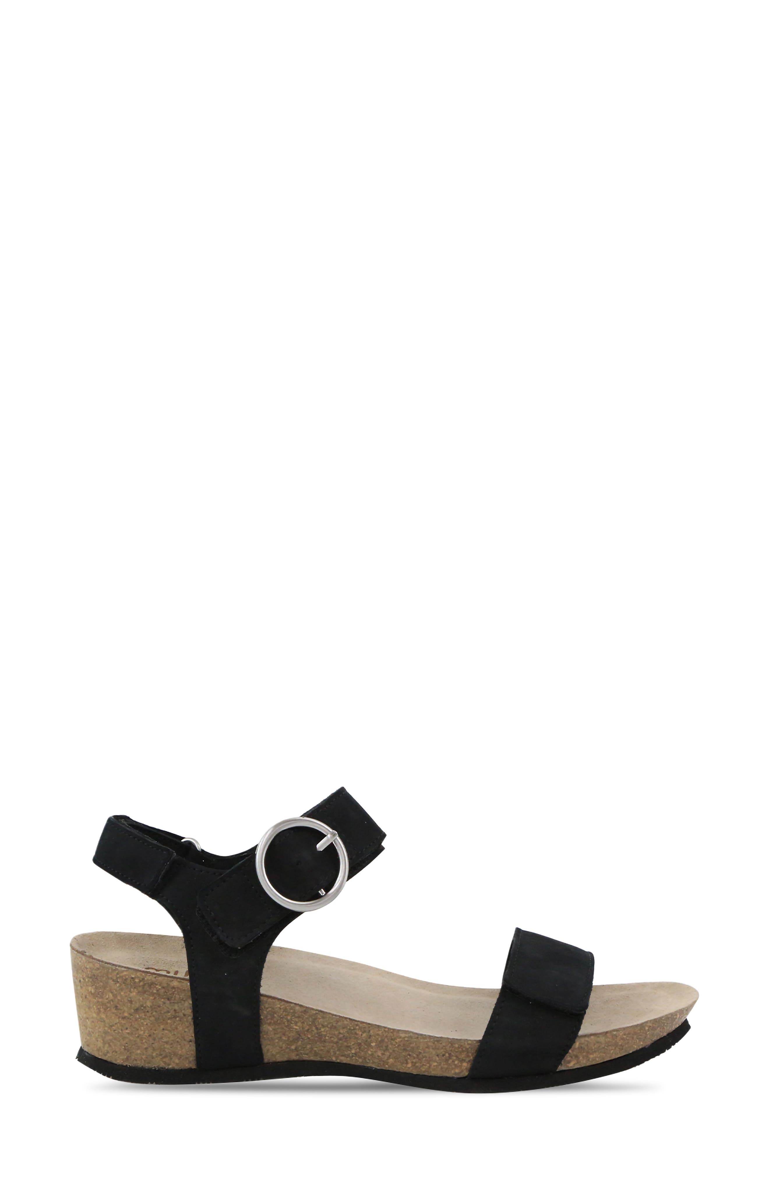 Munro Sintra Wedge Sandal, Alternate, color, Black Nubuck