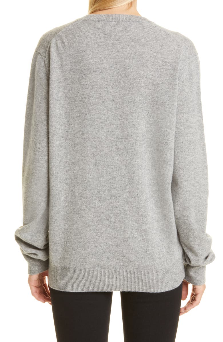 Comme des Garçons PLAY White Heart Wool Sweater, Alternate, color, 