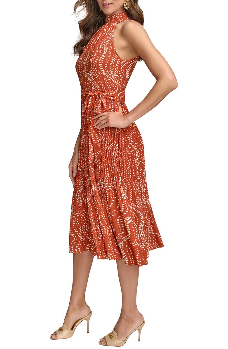 Donna Karan New York Pleated Halter Neck Dress, Alternate, color, 