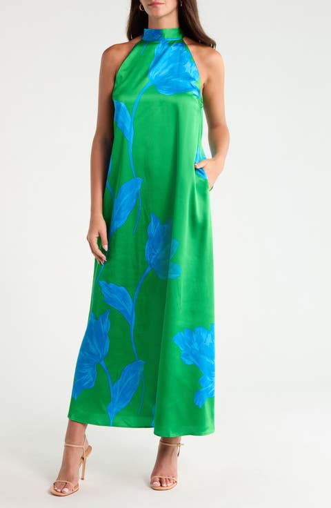 Floral Print Sleeveless Maxi Dress