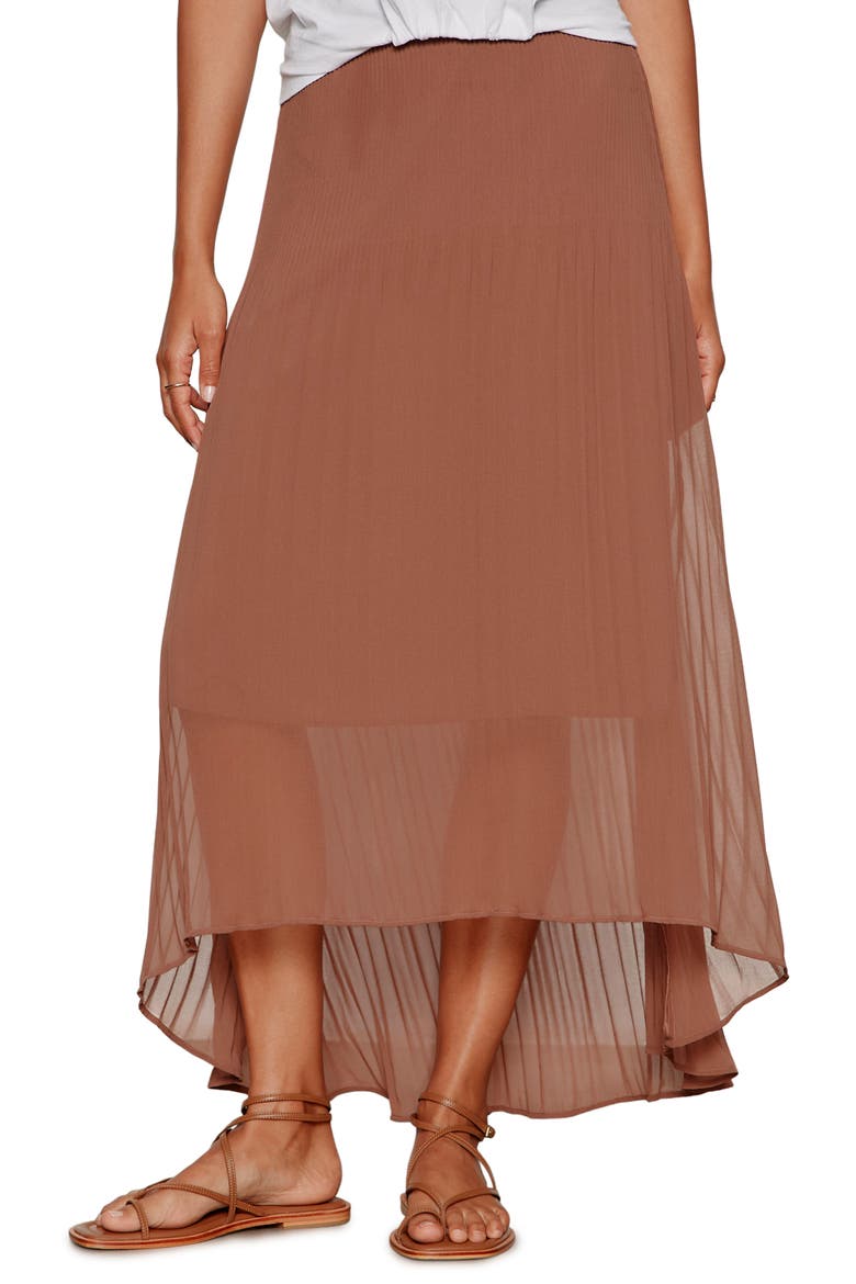Meant to Be Pleated Midi Skirt, Main, color, MUD BATH BROWN