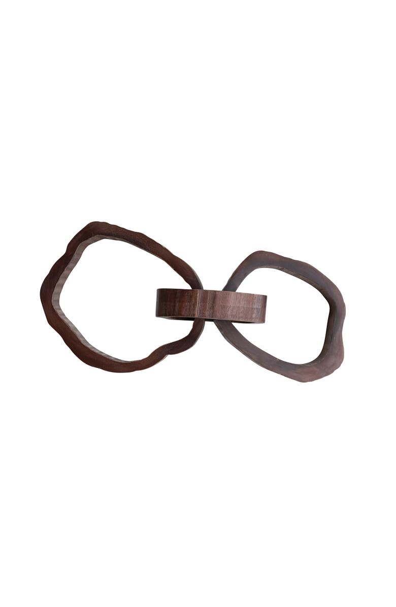 Storied Home 22 Inches Oversized Acacia Wood Chain Decor with 3 Links, Main, color, Natural