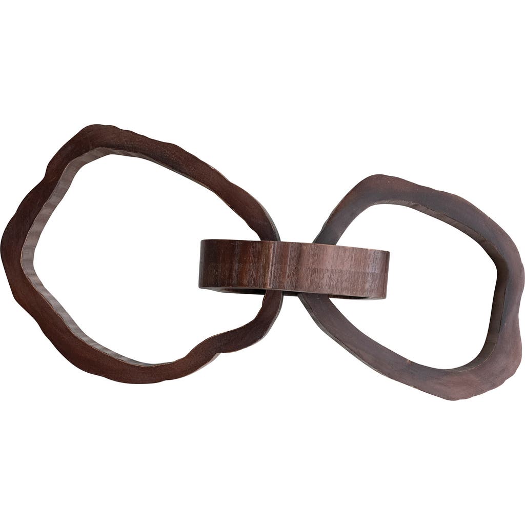 Storied Home 22 Inches Oversized Acacia Wood Chain Decor With 3 Links In Brown