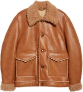Séfr Beau Faux Leather 
Faux Shearling Jacket