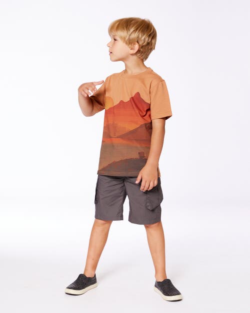 Deux Par Deux Boy's Parachute Cargo Pocket Shorts Dark Gray In Dark Gray