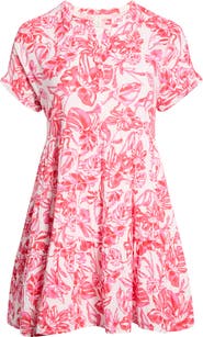 Caslon® Cotton Gauze Tiered Popover Dress