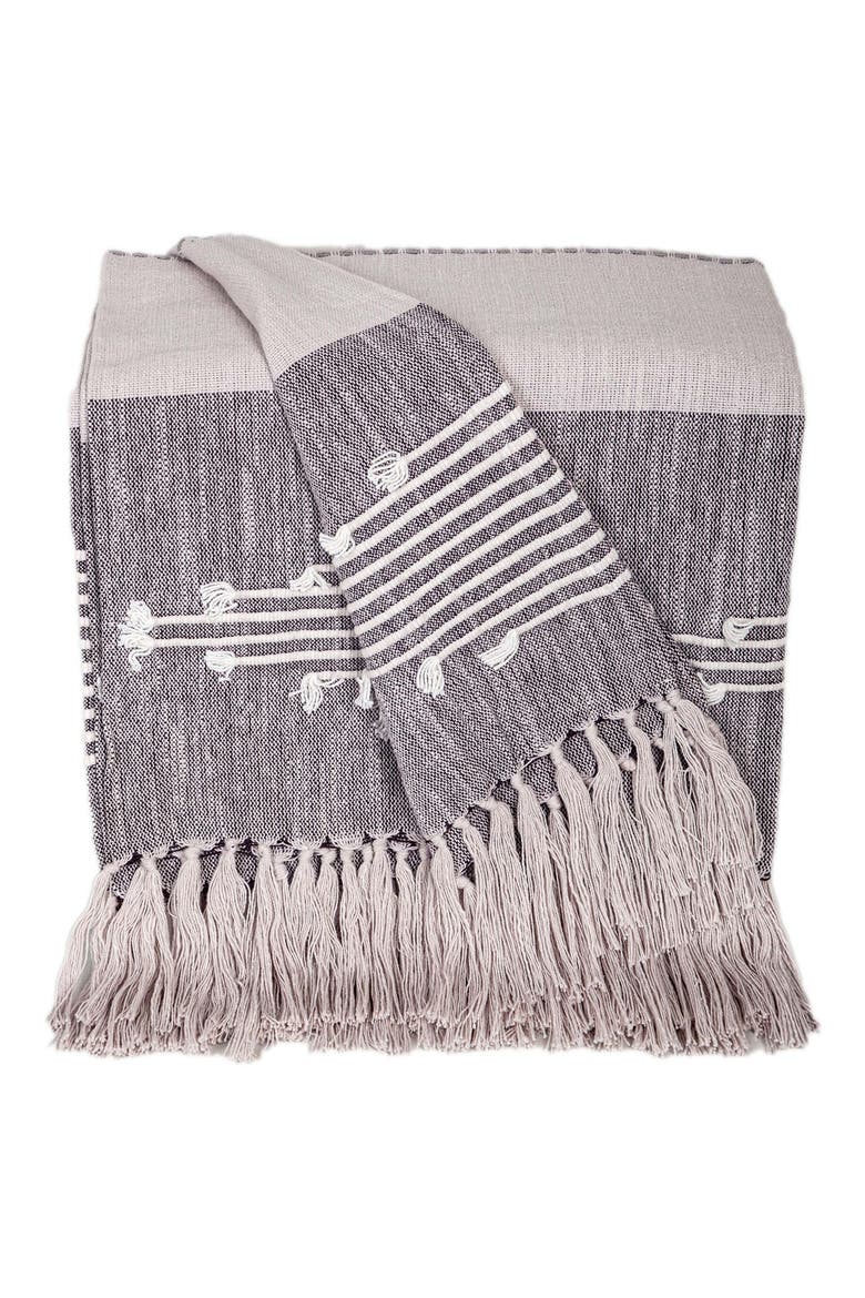 Adonia Tasseled Throw Blanket, Main, color, GREY