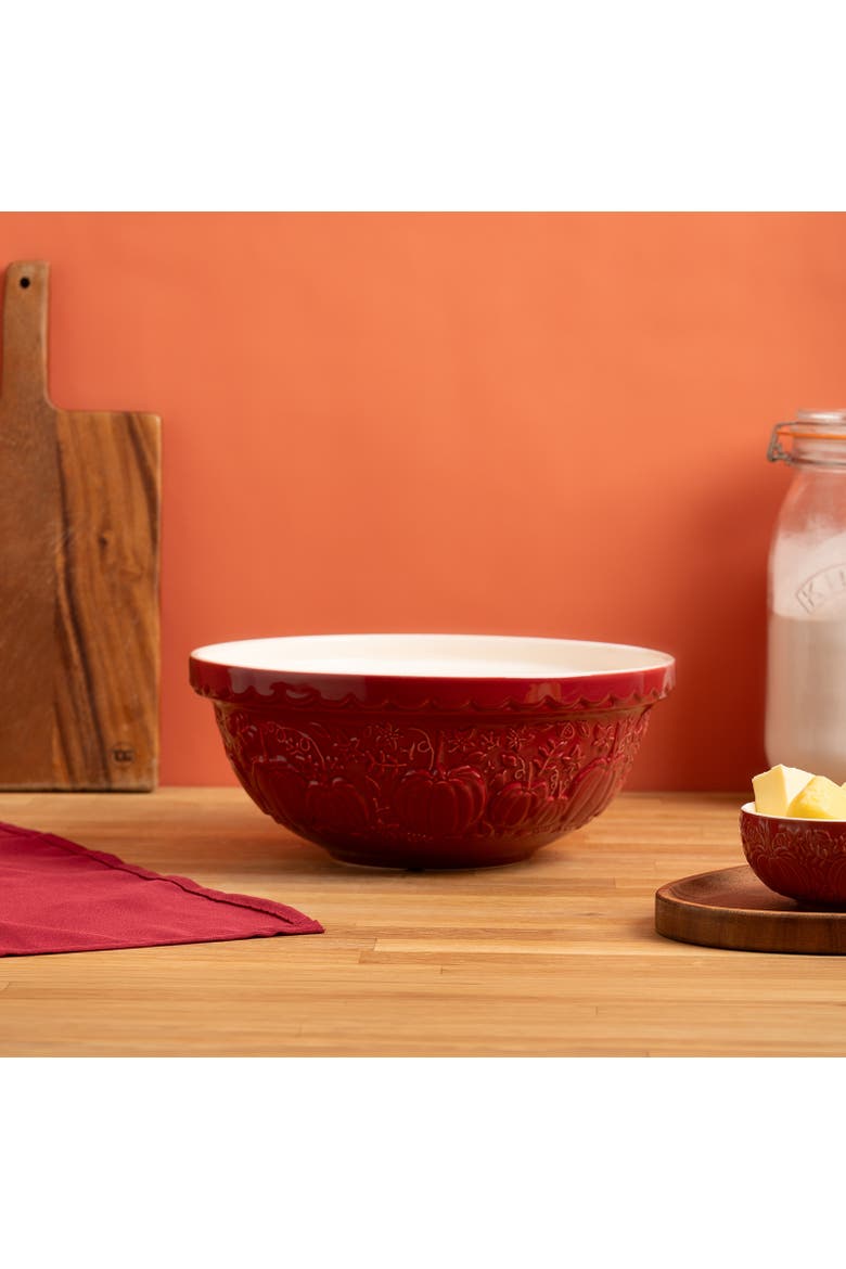 Pumpkin Mixing Bowl Size 18, 2.85-Quart, Dark Red, Alternate, color, Red