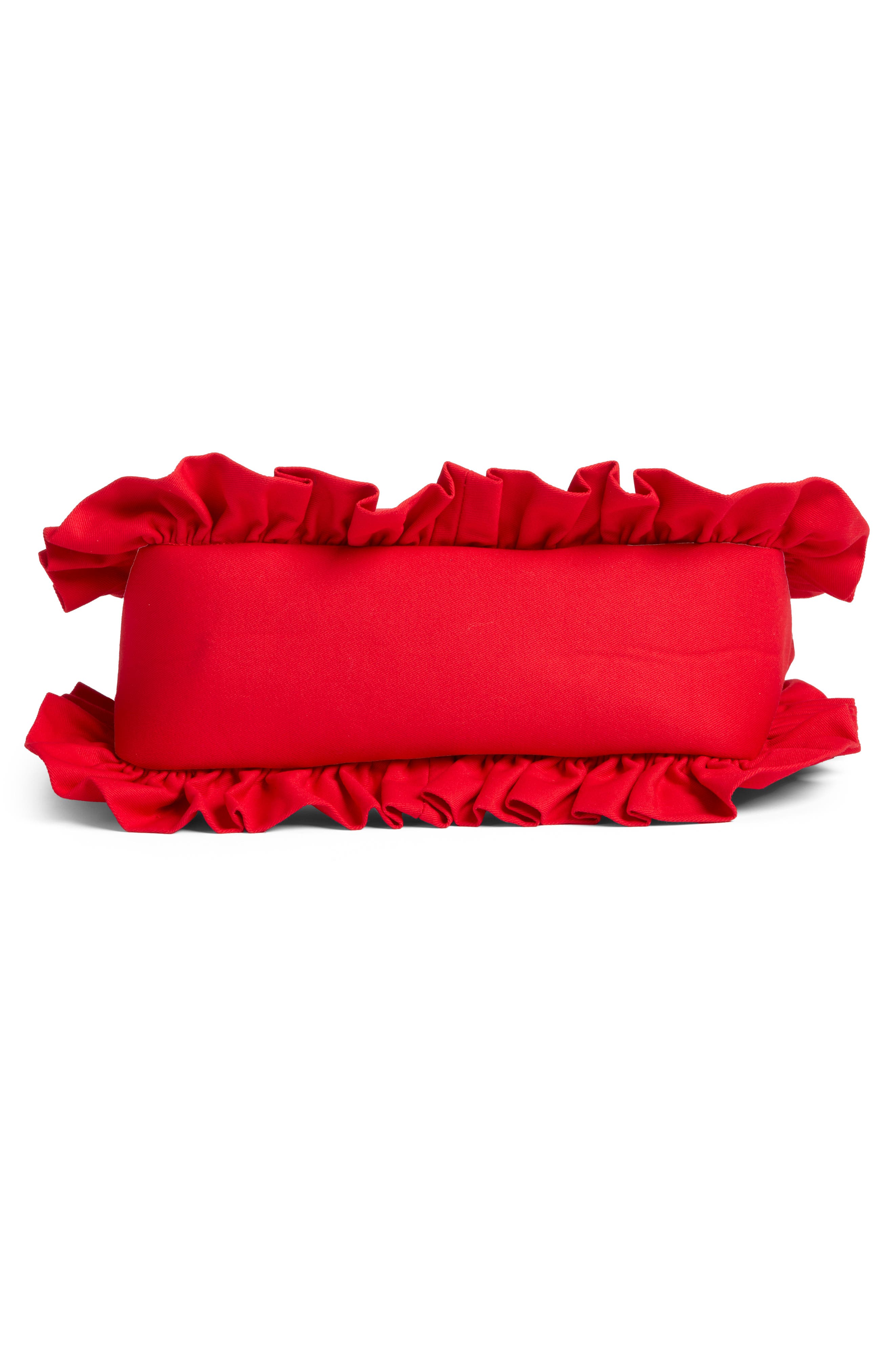 Ruffle Twill Bowler Bag, Alternate, color, RED