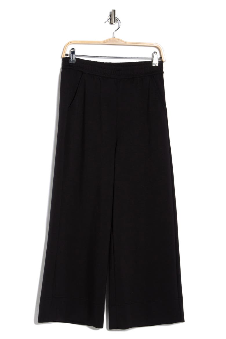 Scuba Wide Leg Pants, Alternate, color, BLACK