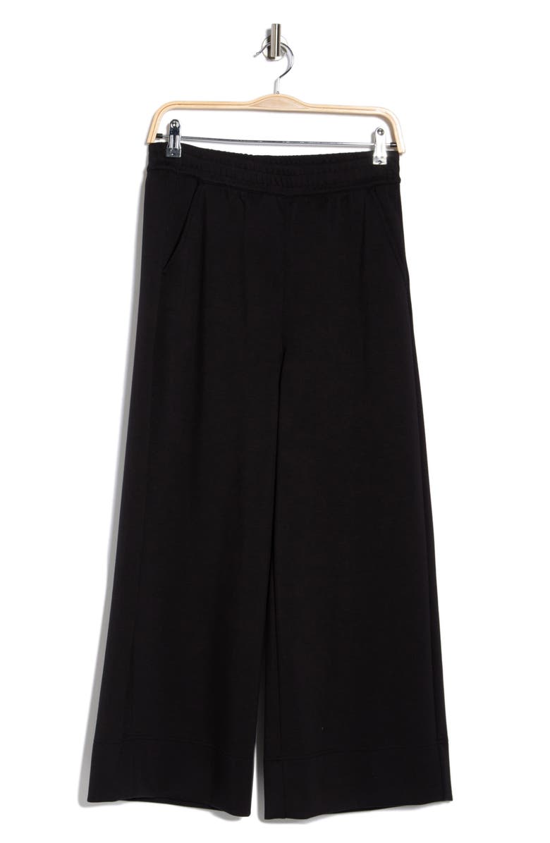 Caslon<sup>®</sup> Scuba Wide Leg Pants, Alternate, color, Black