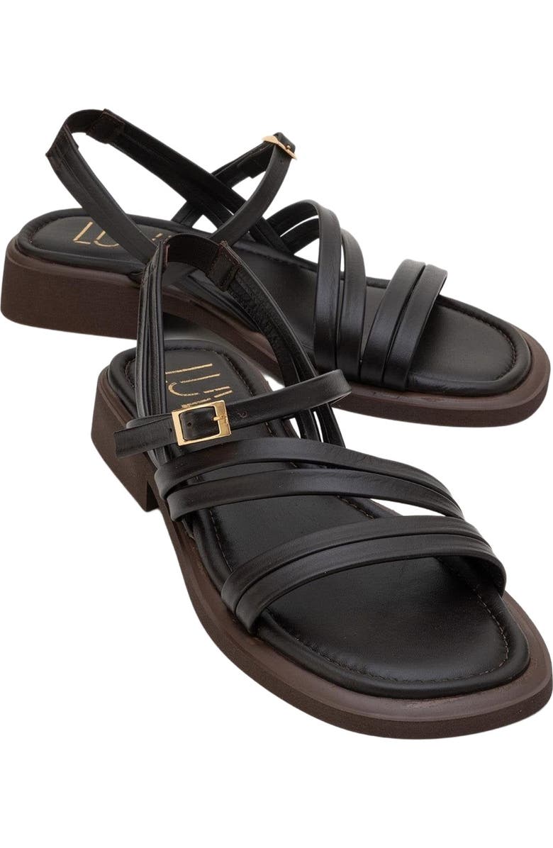 Forever & Always Shoes Cesar Leather Sandals, Alternate, color, Dark Brown Leather